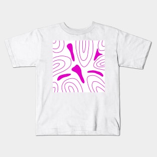 purple pink white abstract pattern design Kids T-Shirt